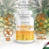 Bandini® Bromélaïne Drainante Naturelle Forte, 180 Capsules Dose Journalière 500 mg - Extrait dAnanas - Drainant Cellulite
