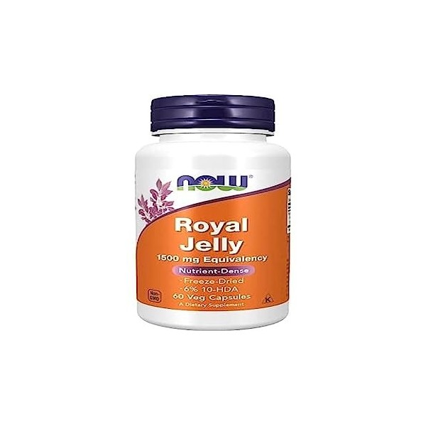 Now Foods Royal Jelly Gelée Royale 500 mg standardisée à 6% 10-HDA 60 gélules