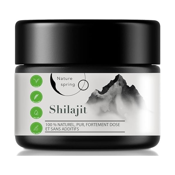 30 g de résine de Shilajit pure | +2 mois | Source himalayenne hautement concentrée en acides fulviques | Acides humiques et 