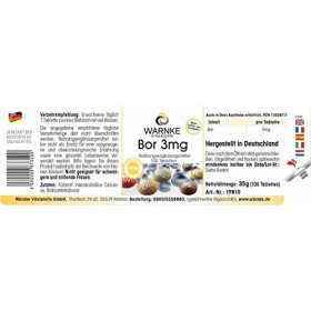 Bore 3 mg - 100 comrpimés - Végétarien | Warnke Vitalstoffe