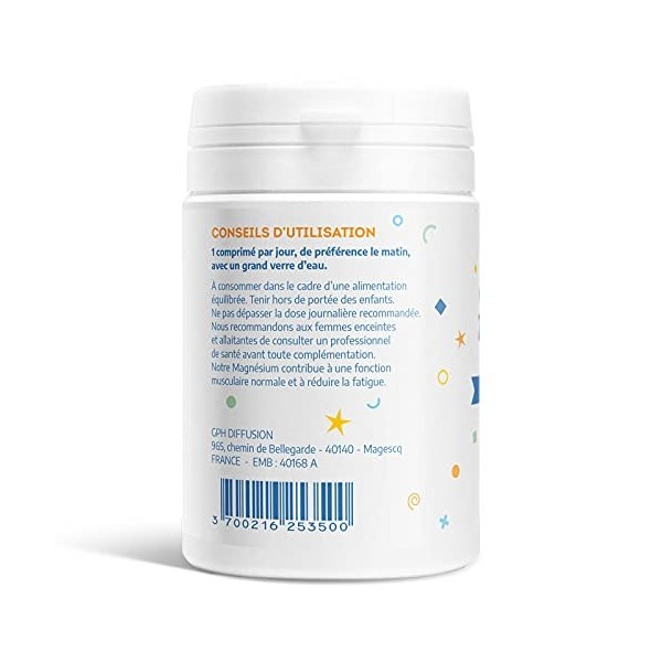 Magnésium + Zinc + B6 - Vitalité - Détente Musculaire - 60 comprimés - GPH DIFFUSION