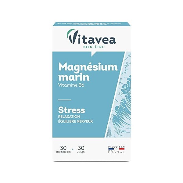 Vitavea - Magnésium Marin Vitamine B6 - Complément Alimentaire Anti Stress, Relaxation, Equilibre Nerveux - Magnésium B6 - Ma