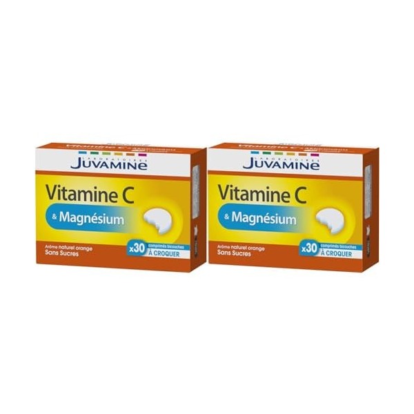 JUVAMINE - Vitamine C & Magnésium - 30 Comprimés à croquer Lot de 2 