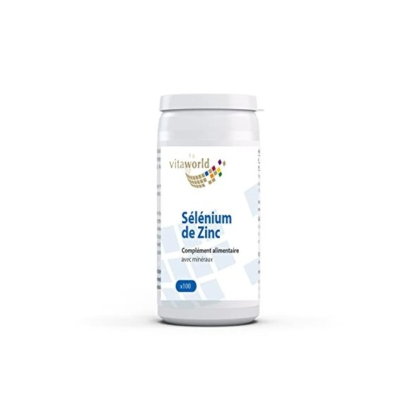 Vita World Zinc Sélénium 100 Capsules Végétalien Made in Germany