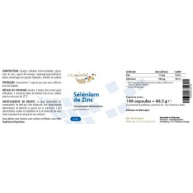 Vita World Zinc Sélénium 100 Capsules Végétalien Made in Germany