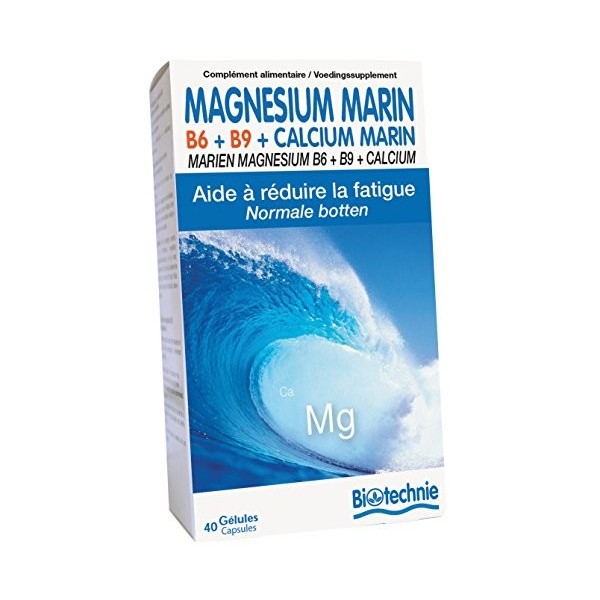 Biotechnie - Magnésium marin b6 - 40 capsules molles - Equilibre et bien-être