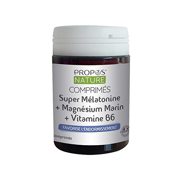 Comprimés Super Mélatonine + Magnésium marin + Vitamine B6 60 comprimés - ProposNature