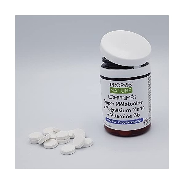 Comprimés Super Mélatonine + Magnésium marin + Vitamine B6 60 comprimés - ProposNature