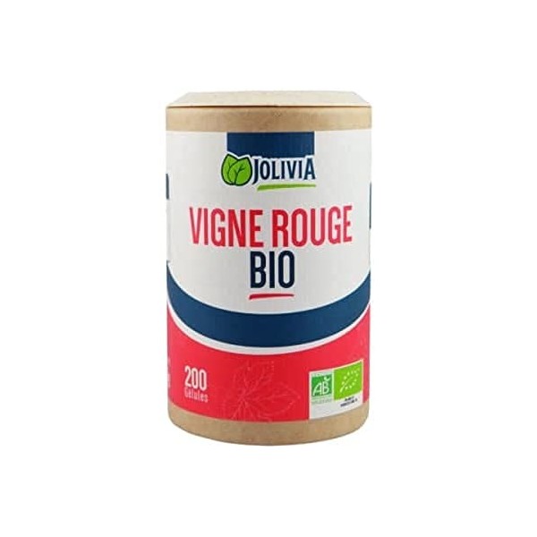 Vigne Rouge Bio - 200 gélules végétales de 250 mg | Format Gélule | Complément Alimentaire | Vegan | Fabriqué en France