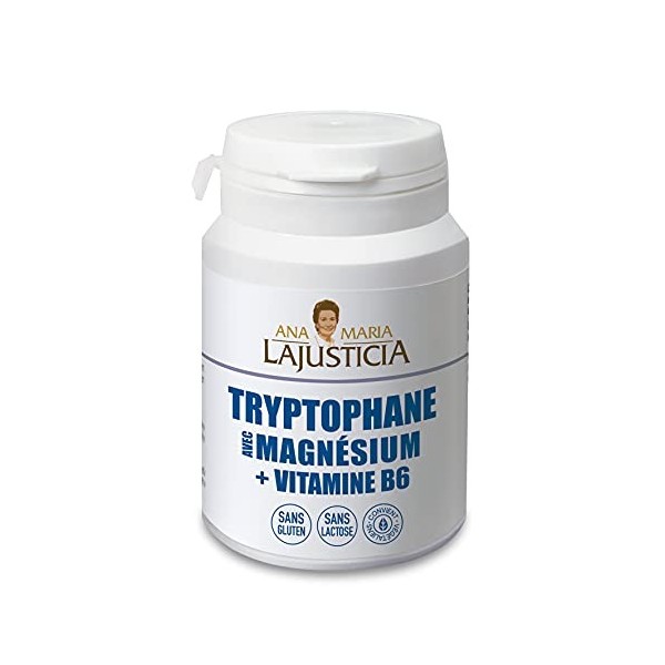 Ana Maria Lajusticia - Tryptophane enrichi en magnésium + vitamine B6 - 60 comprimés. Diminue l’anxiété et la fatigue tout en