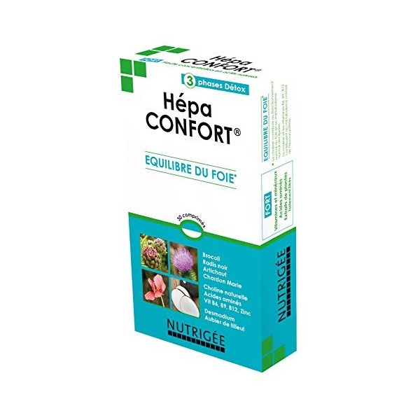 HEPA CONFORT • 3 PHASES DETOX pour L’ÉQUILIBRE DU FOIE • HAUTE CONCENTRATION EN ACTIFS NATURELS • ÉLIMINATION DES TOXINES • 3