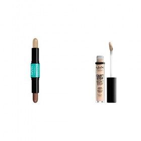 NYX Professional Makeup Stick Highlight & Contour, Double Embout, Wonder Stick, Universal Light & Anticernes/Correcteur - Can