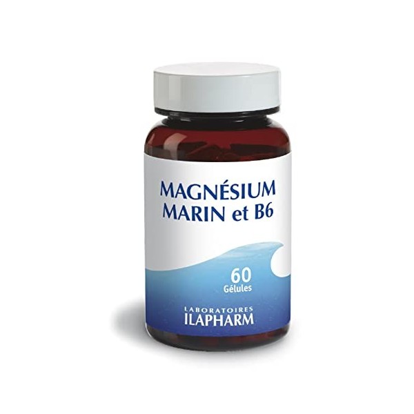 Laboratoires Ilapharm - MAGNESIUM MARIN ET B6 - Fatigue nerveuse et musculaire - Flacon de 60 gélules