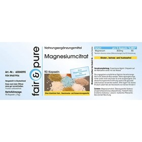 Fair & Pure® - Citrate de magnésium - 300 mg de magnésium pur par dose quotidienne - 90 gélules