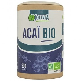 Açaï Bio - 200 gélules végétales de 300 mg | Format Gélule | Complément Alimentaire | Vegan | Fabriqué en France