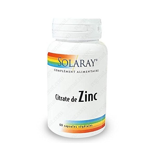 Solaray - Zinc - 60 capsules - Contre lacné