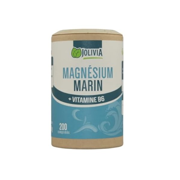 Magnésium Marin et vitamine B6-200 comprimés | Format Comprimé | Complément Alimentaire | Fabriqué en France