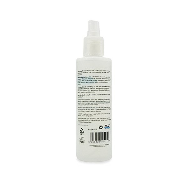 Spray dhuile de magnésium – Chlorure de magnésium pur – Source de Zechstein ancienne huile de magnésium pure 200 ml 