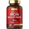 Fer Bisglycinate 28 mg | Fer Complément Alimentaire | 180 comprimés végétaliens | Gentle Iron Supplement | par Horbaach