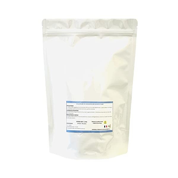 Chlorure de magnésium alimentaire 1KG, 2KG, 5KG | QUALITÉ CERTIFIÉE | 1 KG 