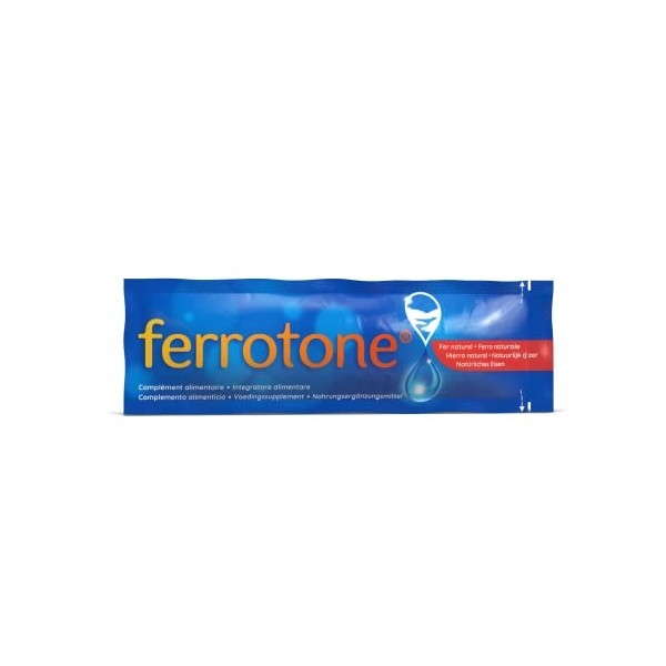 Ferrotone Eau Riche en Fer, Complément Alimentaire à Base de Fer, Saveur Originale, Votre vitalité et Immunité au Naturel, 28