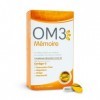 OM3 - MÉMOIRE - Formule Duo : Huile de poissons & Plantes -Oméga-3, Centella, Gingko, Magnésium et Vitamine B5 - 15 capsules 