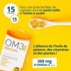 OM3 - MÉMOIRE - Formule Duo : Huile de poissons & Plantes -Oméga-3, Centella, Gingko, Magnésium et Vitamine B5 - 15 capsules 