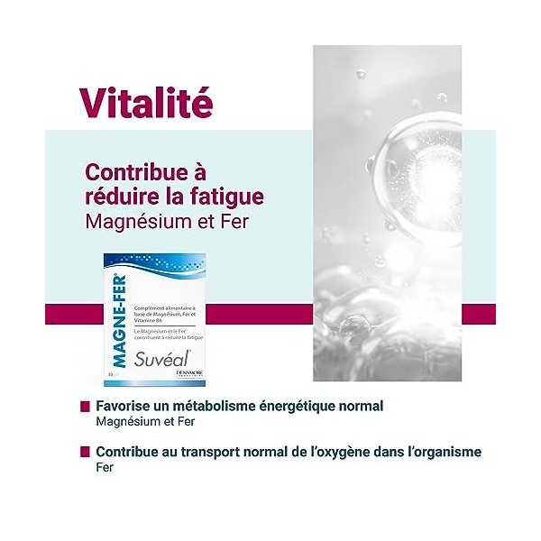 Densmore - Suvéal Magne Fer - Complément Alimentaire Favorisant la Vitalité et la Réduction de la Fatigue - Magnésium, Fer, V