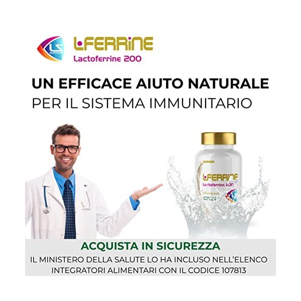 J.Armor Lactoferrin Lactoferrine Naturelle et Zinc | 30 Capsules 15 Doses | Lattoferrina Lattoferrine Renforce Le Système Imm