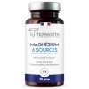 Magnésium 6 Sources dont Bisglycinate + Marin + Citrate | Efficacité Optimale contre Fatigue et Stress | 300 mg de Magnesium 