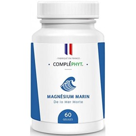 Magnésium Marin de la Mer Morte | Haute efficacité | Anti-fatigue, Anti-Stress | 60 Gélules de 300mg | Fabriqué en France