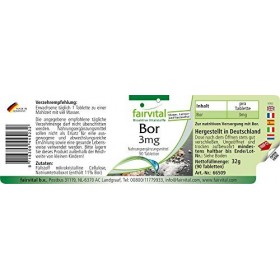 Fairvital | Le bore 3mg - set pour pendant 3 mois - VEGAN - 90 comprimés - des oligo-éléments de tétraborate de sodium