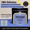 Tryptophane 600mg avec Melatonine et Magnesium + Vitamine B6, B5, B3 + Spiruline | 180 Gélules | 1.78mg Mélatonine | LTryptop