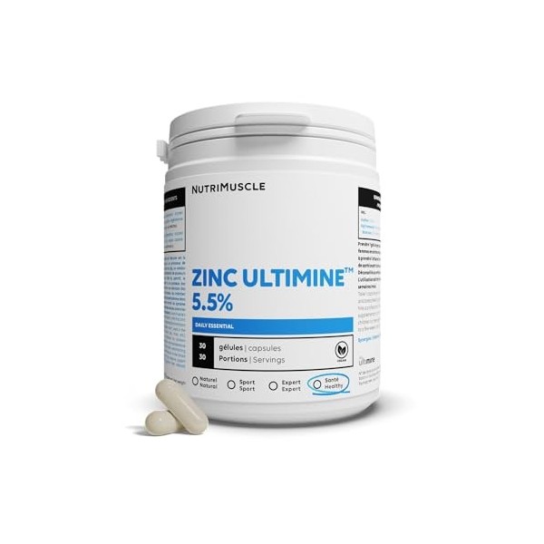 Zinc Ultimine 100% Pur | Zinc fermenté vegan • Assimilation exceptionnelle • Forme brevetée • 5,5% de concentration • Immunit