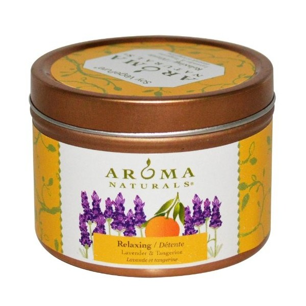 Soja VegePure, Voyage Tin Bougie, D̩tente, Lavande et Mandarine - Naturals Aroma