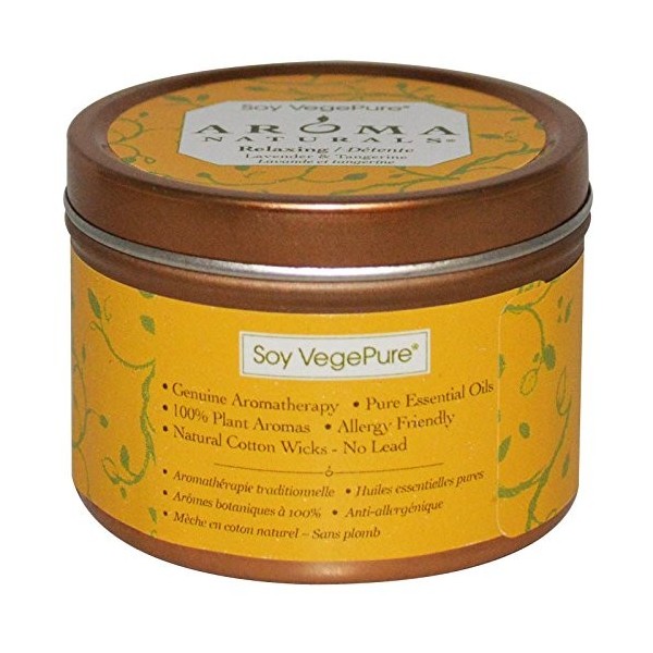 Soja VegePure, Voyage Tin Bougie, D̩tente, Lavande et Mandarine - Naturals Aroma