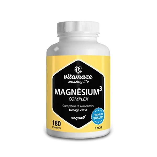 TRI-MAGNESIUM Citrate + Carbonate + Oxyde - Contre la Fatigue et Soutient le Système Digestif1-80 Comprimés sans Additifs Inu