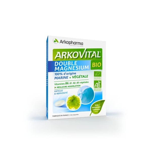 Arkovital® Double magnésium BIO - Programme de 30 jours - Lutte contre la nervosité et la fatigue - Soutient les défenses imm