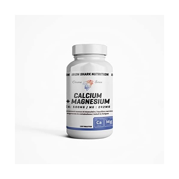 CALCIUM+MAGNESIUM Ironshark Nutrition, santé des os, des muscles et du système nerveux, formule puissante et facilement absor