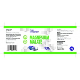 Malate de magnésium 2000mg par portion 180 Gélules Végétales, Testé par un Laboratoire tiers, sans gluten ni OGM