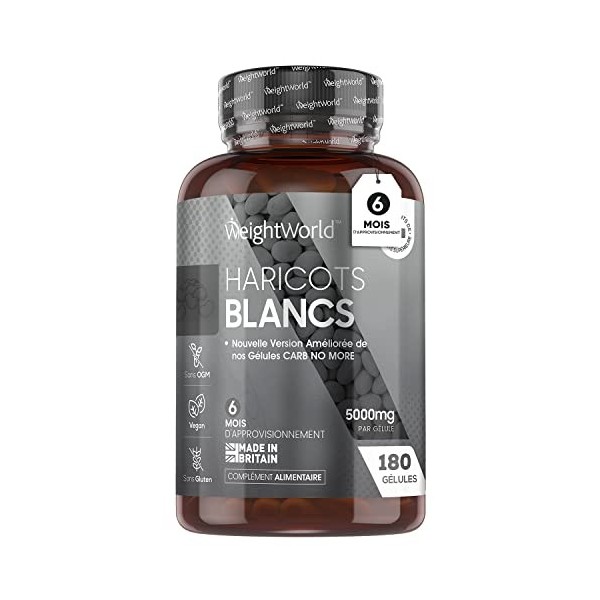 Extrait dHaricot Blanc 5000 mg - 180 Gélules Vegan - avec Zinc & Chrome - Complément Alimentaire Extra Fort - Le Zinc Contri