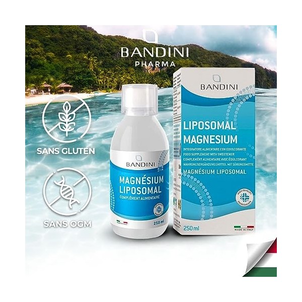 Bandini® Magnésium Liposomal 250ml - Complément Alimentaire Liquide à Haut Dosage, Absorption et Biodisponibilité- Régénérati