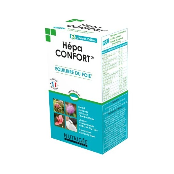 HEPA CONFORT • 3 PHASES DETOX pour L’ÉQUILIBRE DU FOIE • HAUTE CONCENTRATION EN ACTIFS NATURELS • ÉLIMINATION DES TOXINES • 6