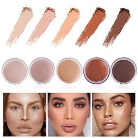 Rose Flower 5 Couleurs Anti-Cernes, Correcteur de Crème Correcteur à Couverture Complète, Correcteur de Visage Professionnel 