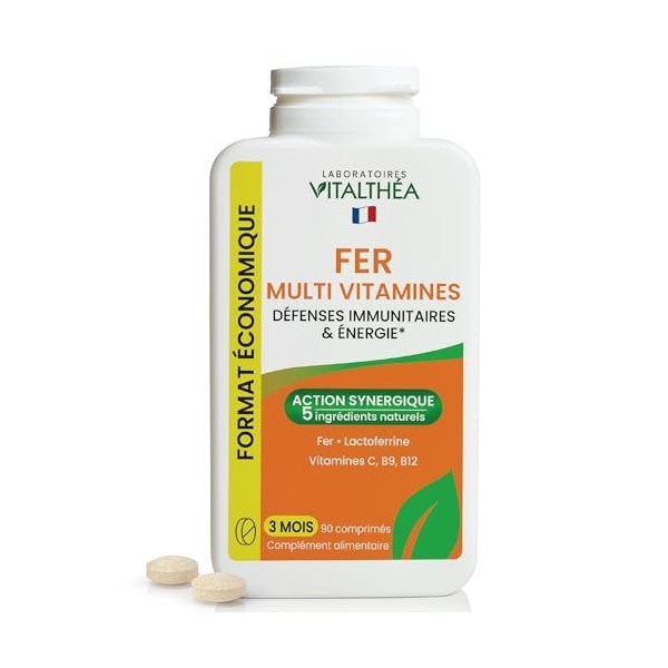 FER PREMIUM I Complément Alimentaire ANTI-FATIGUE I Bisglycinate 3x plus assimilable I Meilleure combinaison Vitamines Minéra