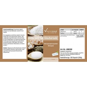 Sel dEpsom et Sel de Glauber - À base de Magnésium et de Sodium - 180 gélules – Végan – Flacon avantageux | Vitamintrend®