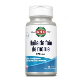 Kal Huile de foie de morue 370mg | Source norvégienne distillée moléculairement | 100 gélules softgel