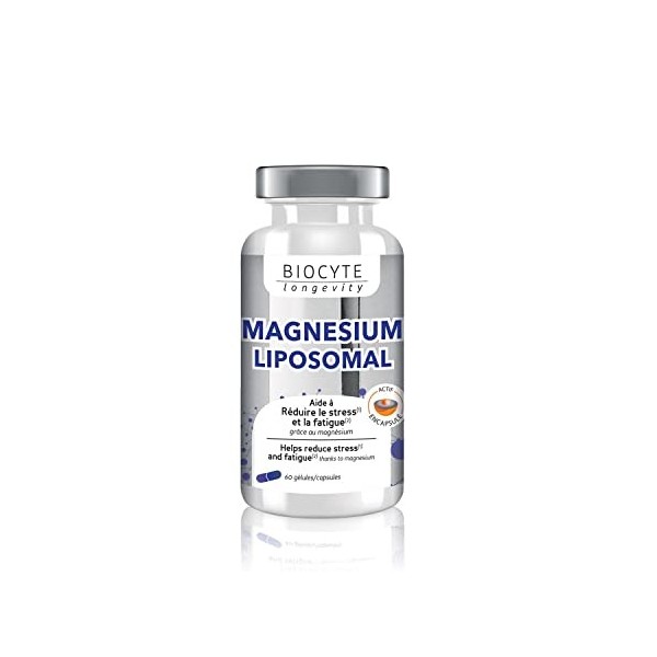 BIOCYTE Magnésium Liposomal - Complément Alimentaire Stress et Fatigue - A base de Magnésium, Acide Pantothénique, Taurine, V