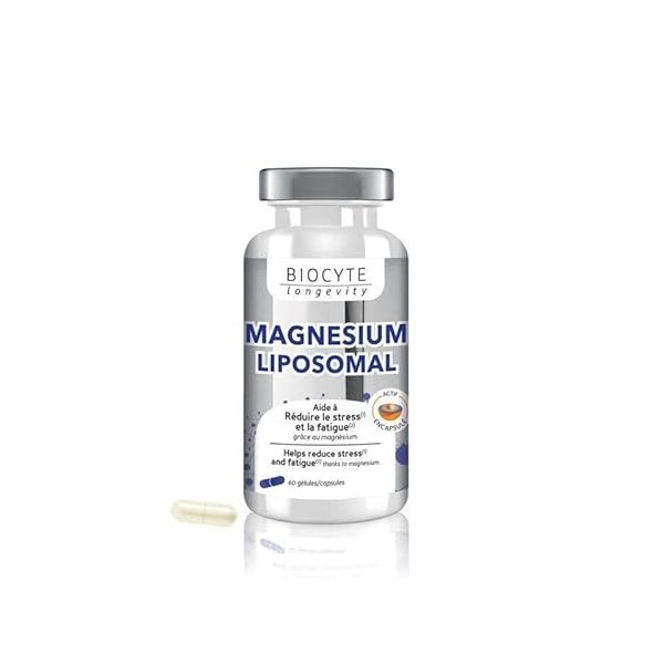 BIOCYTE Magnésium Liposomal - Complément Alimentaire Stress et Fatigue - A base de Magnésium, Acide Pantothénique, Taurine, V