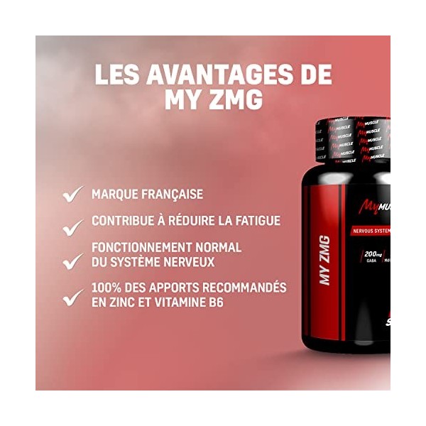 MyMUSCLE - My ZMG - Formule de Zinc + Magnésium + Vitamine B6 + GABA Hautement Dosée - 60 Gélules